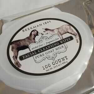 Beekman 1802 Pure Goat Milk Facial Cleansing Wipes Fragrance Free 100 Count